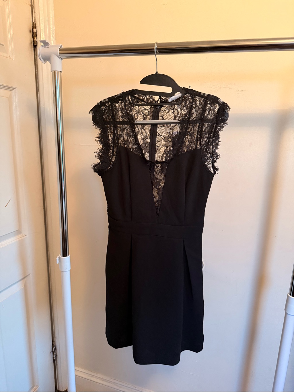 Bcbgeneration Black Lace-Accent Mini Dress